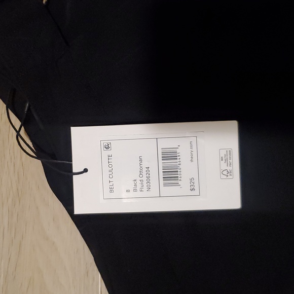 NWT Theory Fluid Ottoman Belted Culotte Pants- 8 - Picture 8 of 9